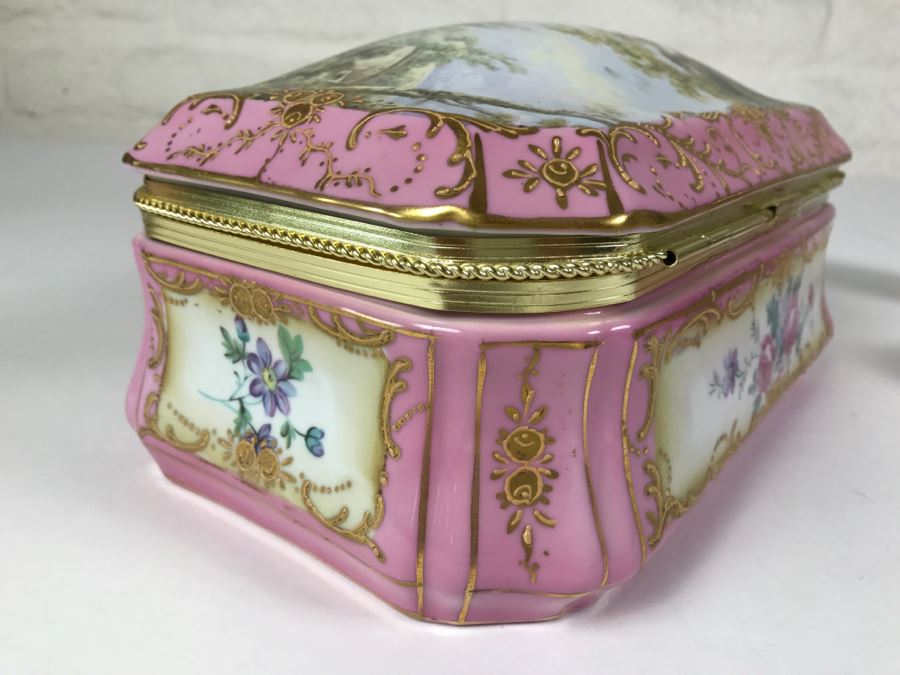 Pair Of Pink Lidded Porcelain Boxes Andrea By Sadek Made In Japan [Photo 9]