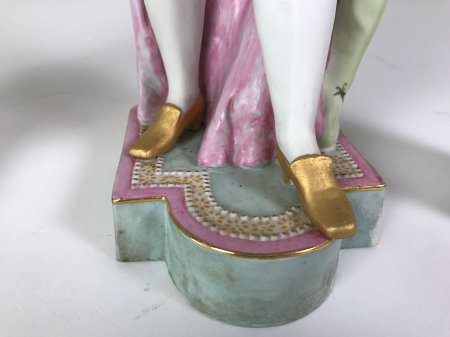 Pair Of Large Hand Painted Man And Woman Figures With Gold Accents [Photo 7]