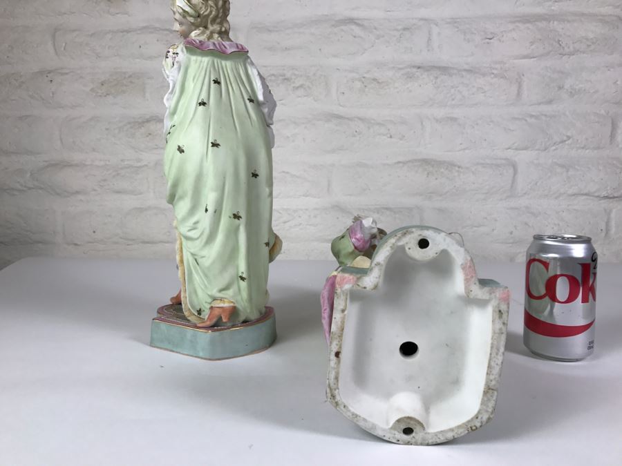 Pair Of Large Hand Painted Man And Woman Figures With Gold Accents [Photo 13]