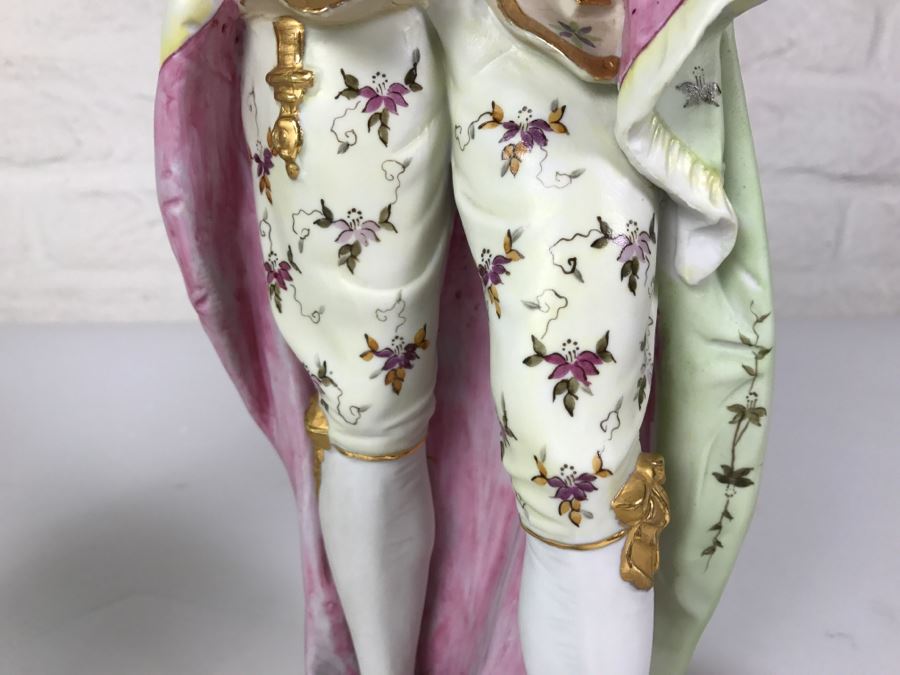 Pair Of Large Hand Painted Man And Woman Figures With Gold Accents [Photo 6]
