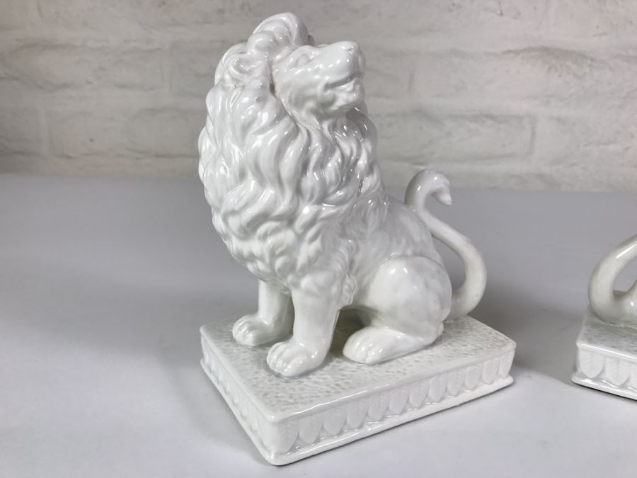 Pair Of White Lions By Fitz And Floyd Japan [Photo 2]