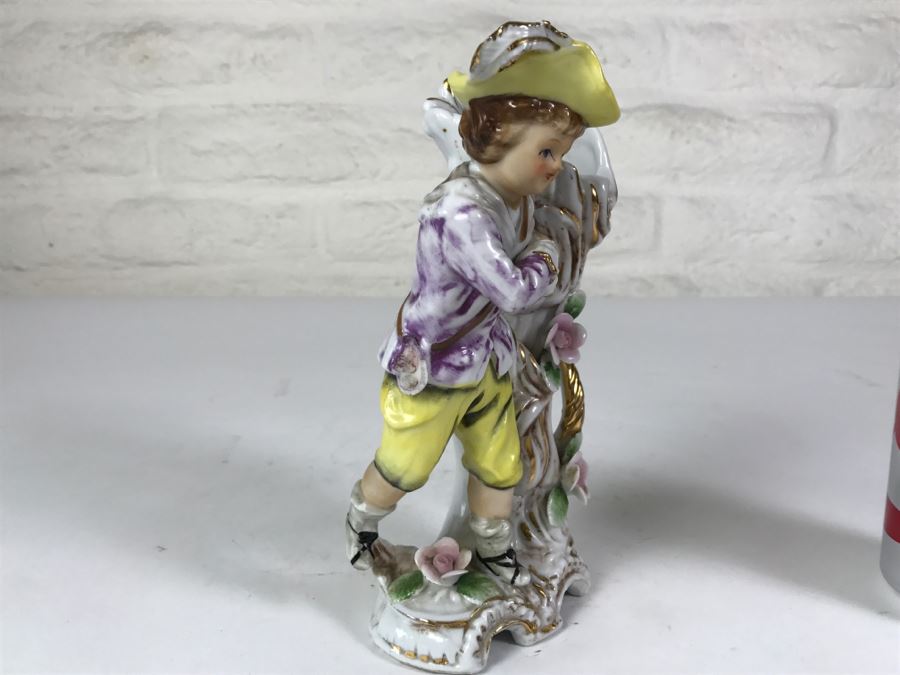Small Vase Figurine Of Boy Signed Underneath - See Photos For Damage [Photo 6]