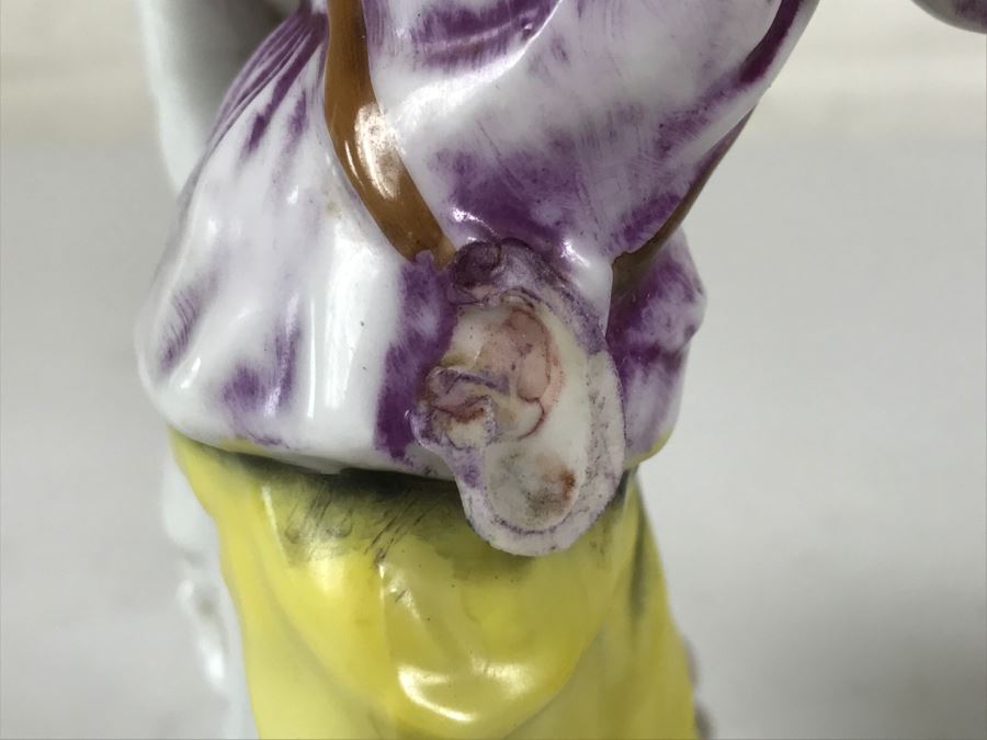 Small Vase Figurine Of Boy Signed Underneath - See Photos For Damage [Photo 7]