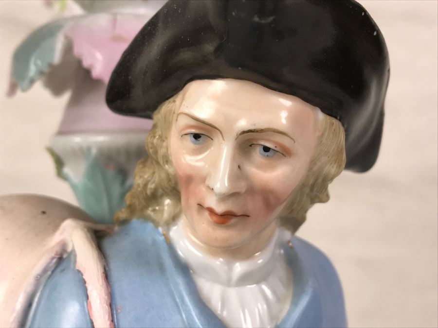 Large Figural Candelabra Of Blacksmith Man Note Repaired Damage In Photos [Photo 4]