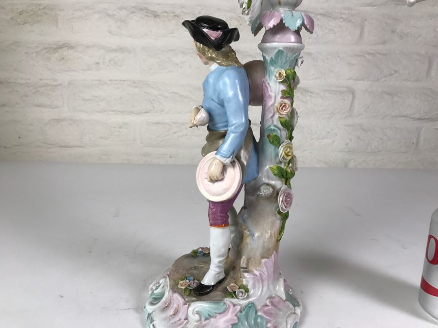 Large Figural Candelabra Of Blacksmith Man Note Repaired Damage In Photos [Photo 18]