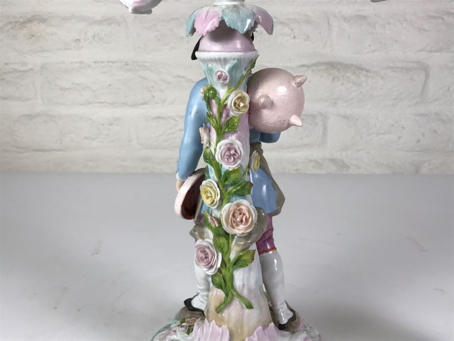 Large Figural Candelabra Of Blacksmith Man Note Repaired Damage In Photos [Photo 15]