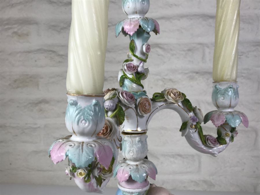 Large Figural Candelabra Of Blacksmith Man Note Repaired Damage In Photos [Photo 14]