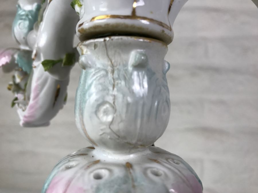 Large Figural Candelabra Of Blacksmith Man Note Repaired Damage In Photos [Photo 12]