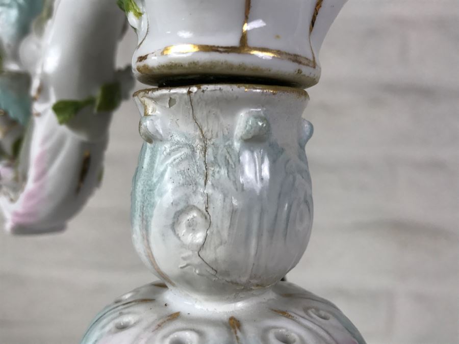 Large Figural Candelabra Of Blacksmith Man Note Repaired Damage In Photos [Photo 13]