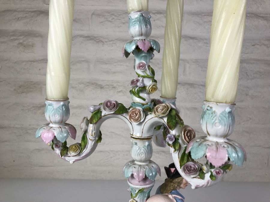 Large Figural Candelabra Of Blacksmith Man Note Repaired Damage In Photos [Photo 11]