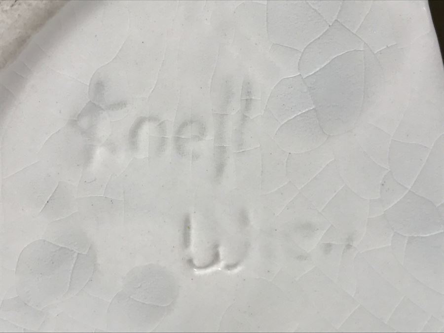 Austria Hand Painted Figurine Girl In Striped Dress Signed On Bottom 744 [Photo 3]