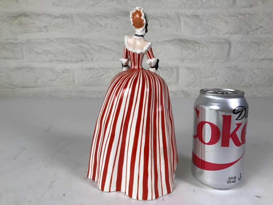 Austria Hand Painted Figurine Girl In Striped Dress Signed On Bottom 744 [Photo 8]
