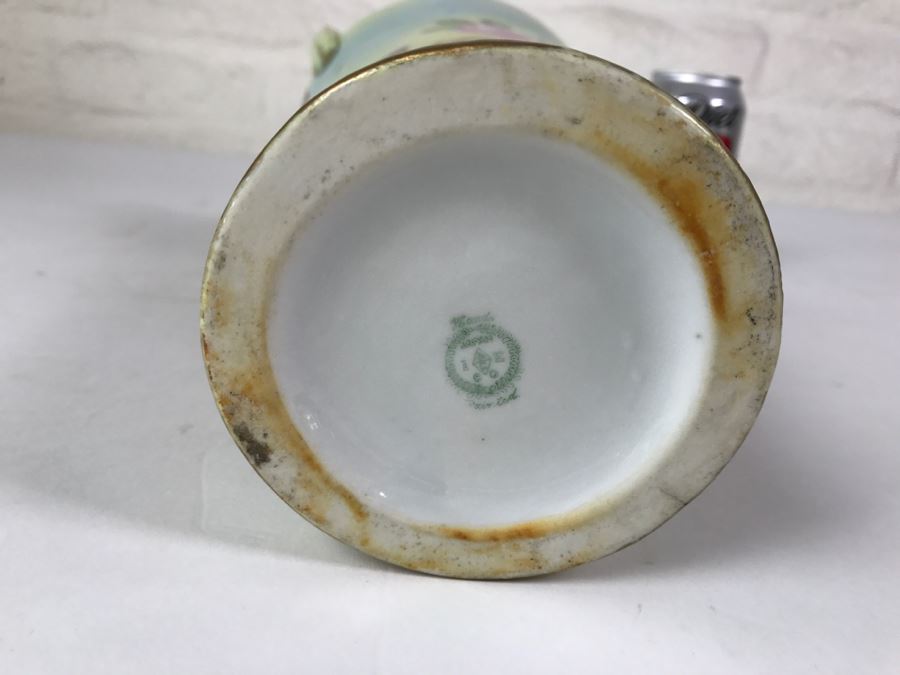 Hand Painted Japanese Vase Signed On Bottom Repaired Chip On Rim [Photo 11]