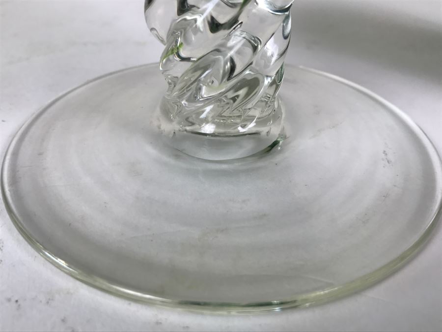 Hand Blown Green Glass Ewer Pitcher With Twisted Handle And Stem [Photo 7]