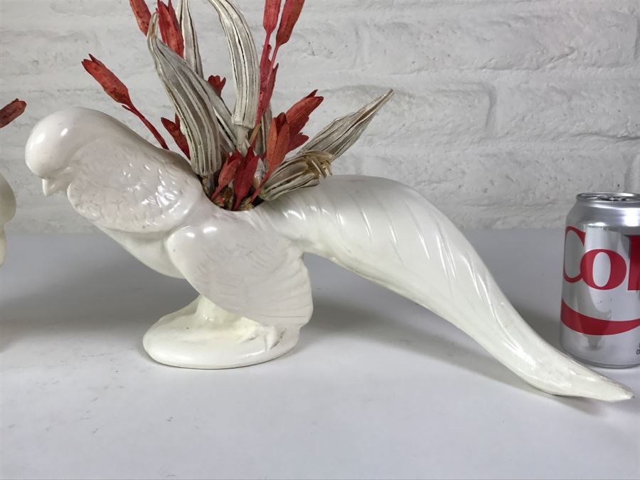 Pair Of White Bird Planters Vases [Photo 5]
