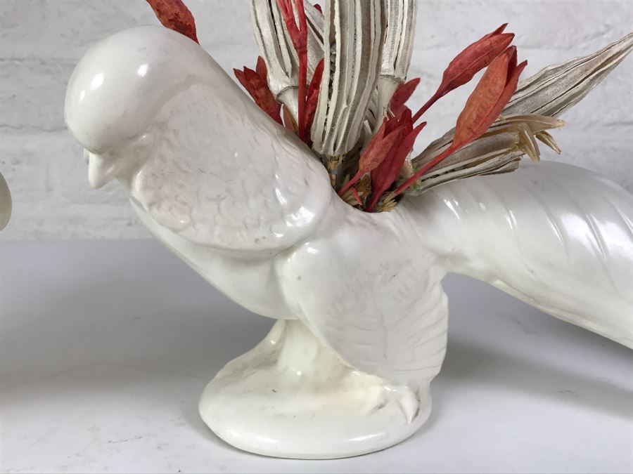 Pair Of White Bird Planters Vases [Photo 4]
