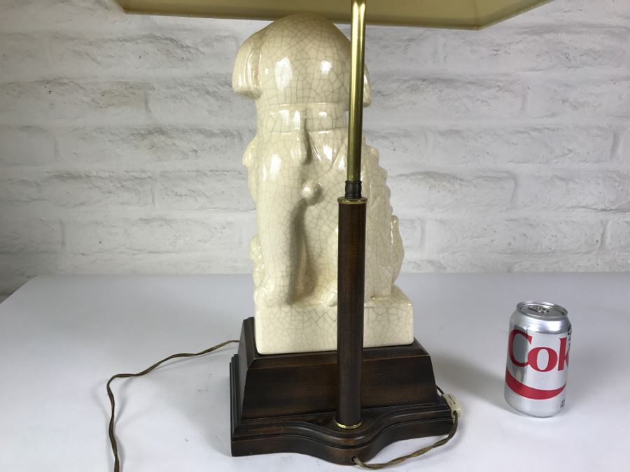Vintage Foo Dog Lamp With Wooden Base [Photo 9]