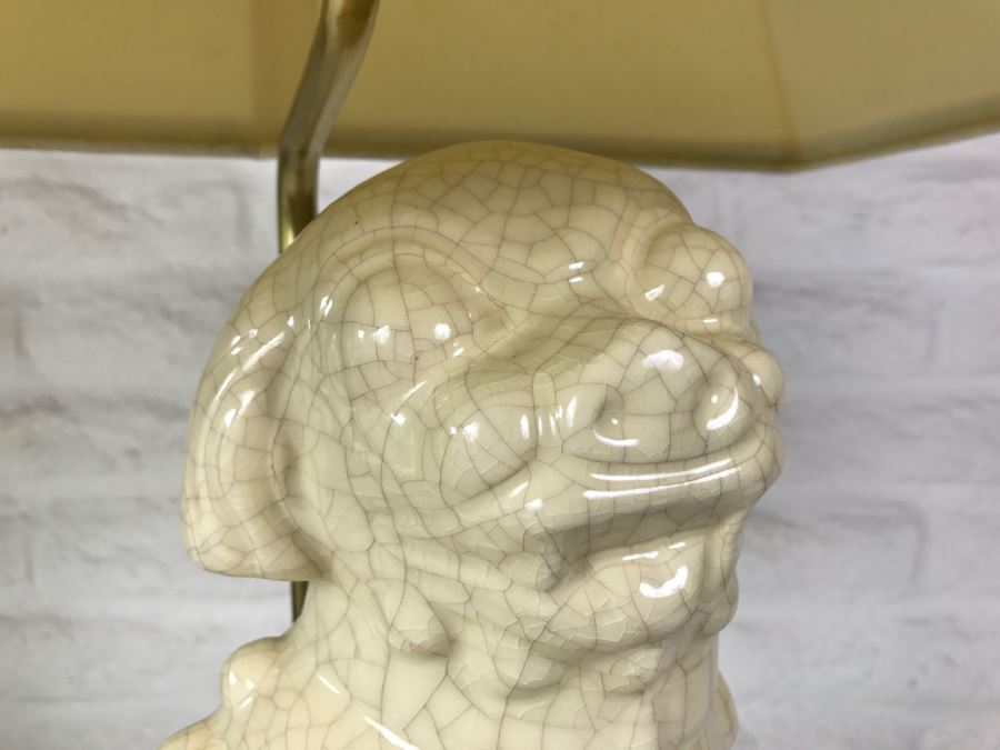 Vintage Foo Dog Lamp With Wooden Base [Photo 6]