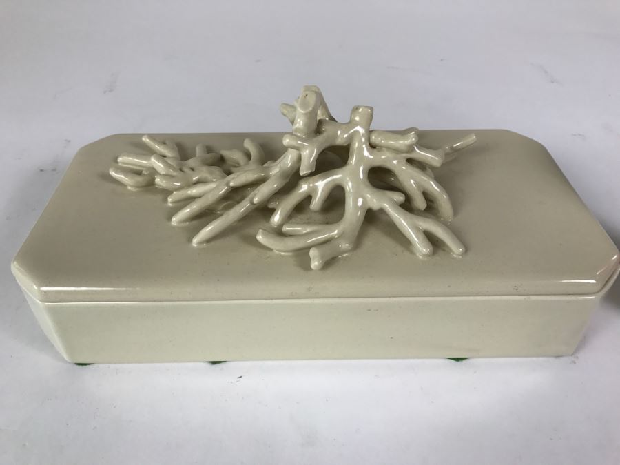 Covered Box With Coral Motif Handle Hand Made In Italy For Paul Hanson Co [Photo 4]