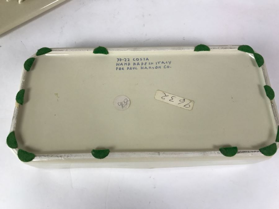 Covered Box With Coral Motif Handle Hand Made In Italy For Paul Hanson Co [Photo 2]