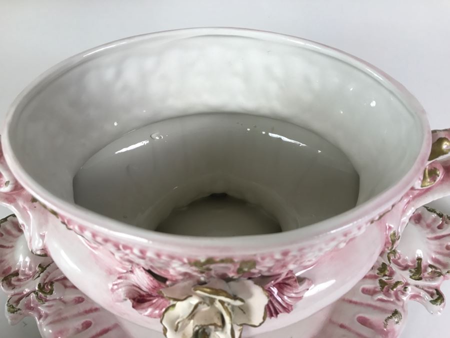 Gorgeous Vintage Capodimonte Soup Tureen With Platter Pink Shabby Chic [Photo 10]