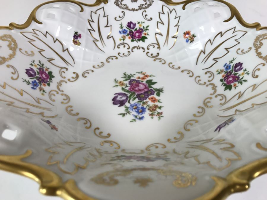 Reichenbach Fine China Scalloped Floral Bowl German Democratic Republic [Photo 4]