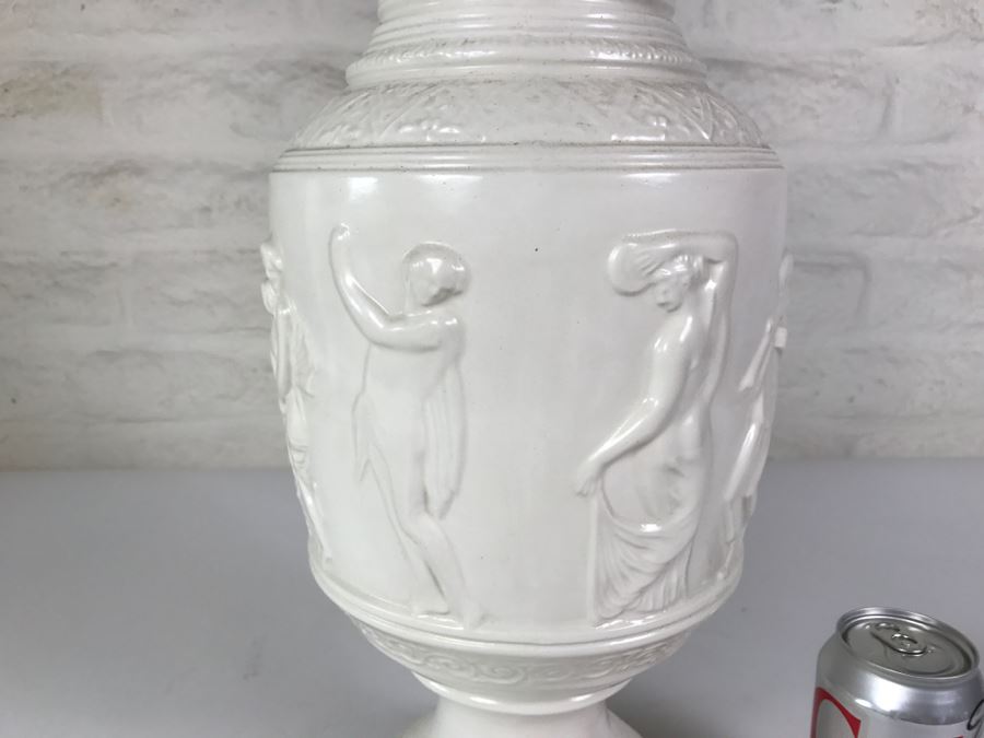 Large White Footed Vessel With Lid From 'The Pow Wow' Restaurant Tucumcari, NM Old Route 66 [Photo 9]