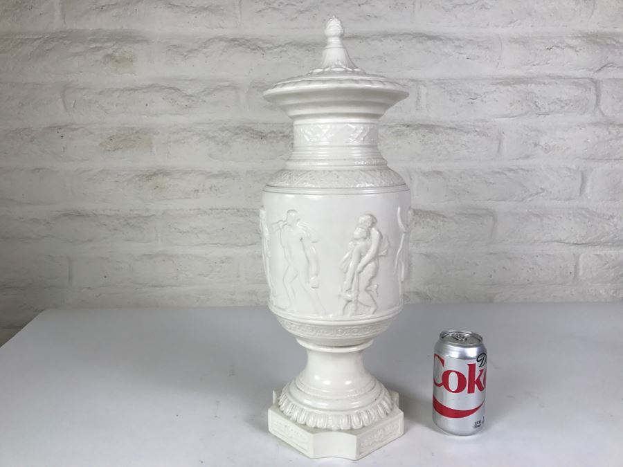 Large White Footed Vessel With Lid From 'The Pow Wow' Restaurant Tucumcari, NM Old Route 66 [Photo 10]