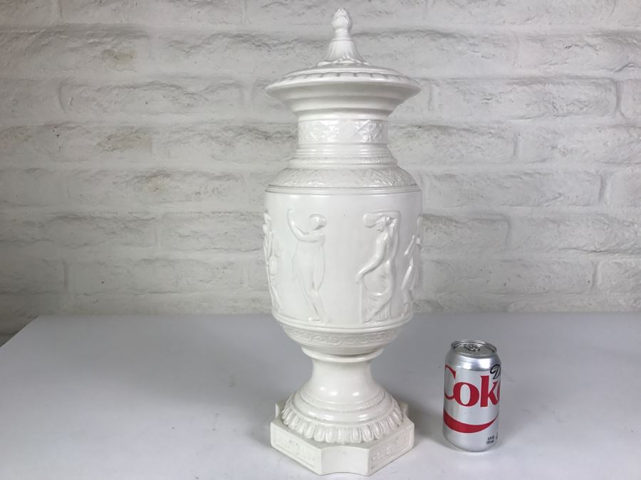 Large White Footed Vessel With Lid From 'The Pow Wow' Restaurant Tucumcari, NM Old Route 66 [Photo 8]