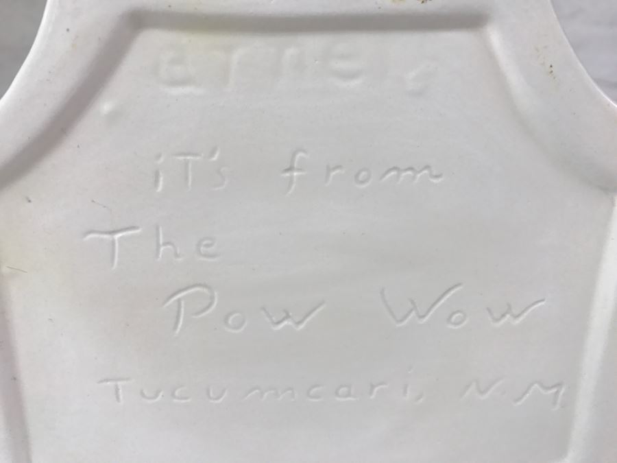 Large White Footed Vessel With Lid From 'The Pow Wow' Restaurant Tucumcari, NM Old Route 66 [Photo 12]