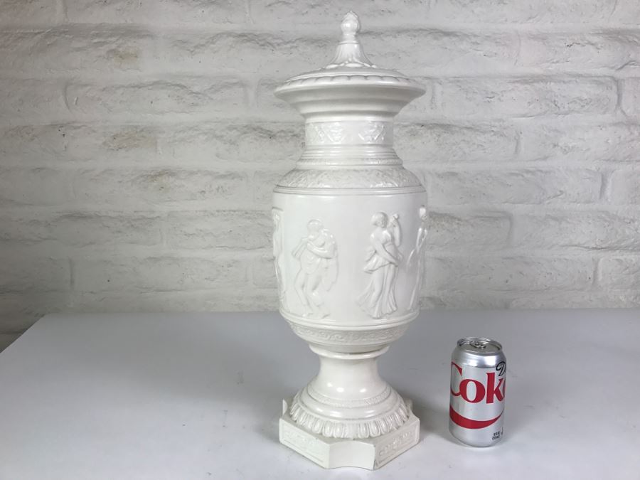 Large White Footed Vessel With Lid From 'The Pow Wow' Restaurant Tucumcari, NM Old Route 66 [Photo 6]