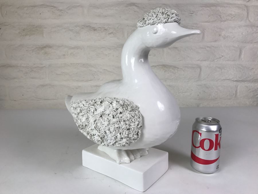 Large White Bird Duck Goose Figurine [Photo 2]