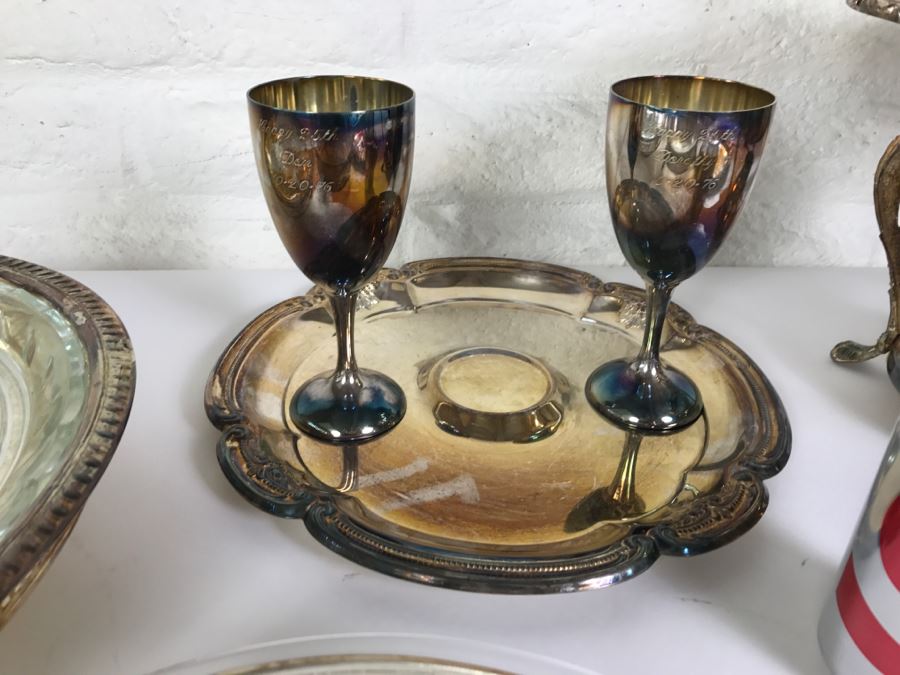 Huge Silverplate Tableware Serving Items Lot [Photo 13]