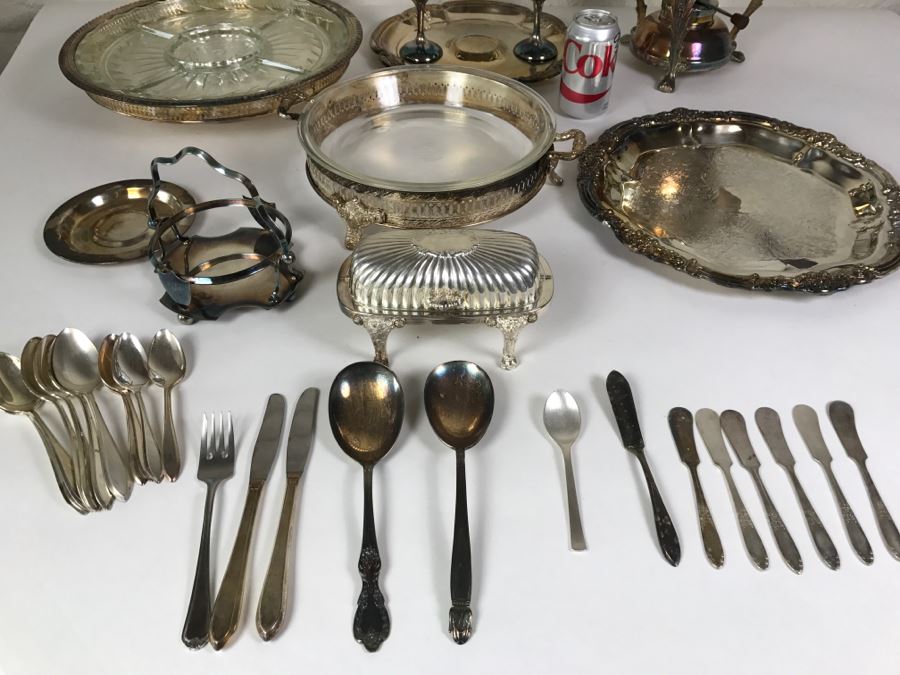 Huge Silverplate Tableware Serving Items Lot [Photo 2]