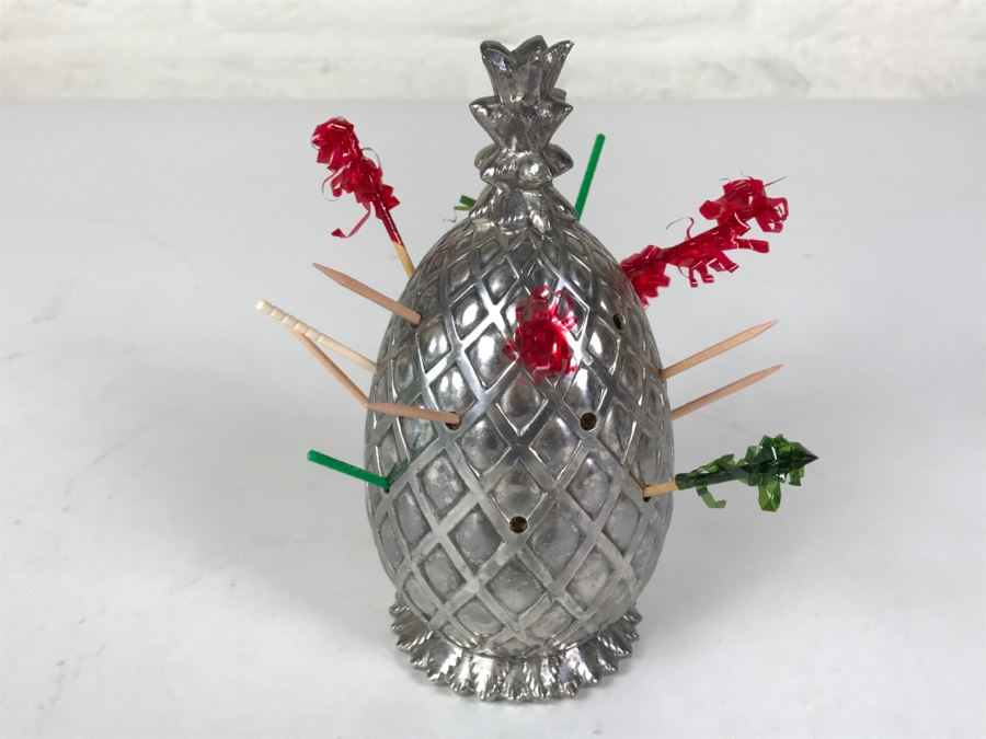 Vintage Metal Pineapple Horderve Hors d'oeuvre Appetizer Toothpick Holder [Photo 3]