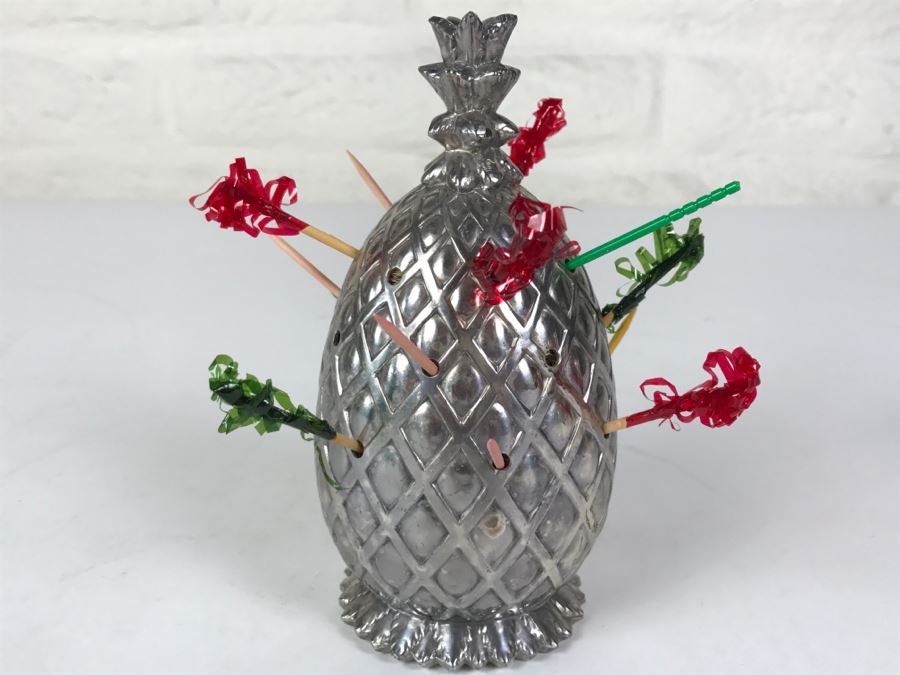 Vintage Metal Pineapple Horderve Hors d'oeuvre Appetizer Toothpick Holder [Photo 4]