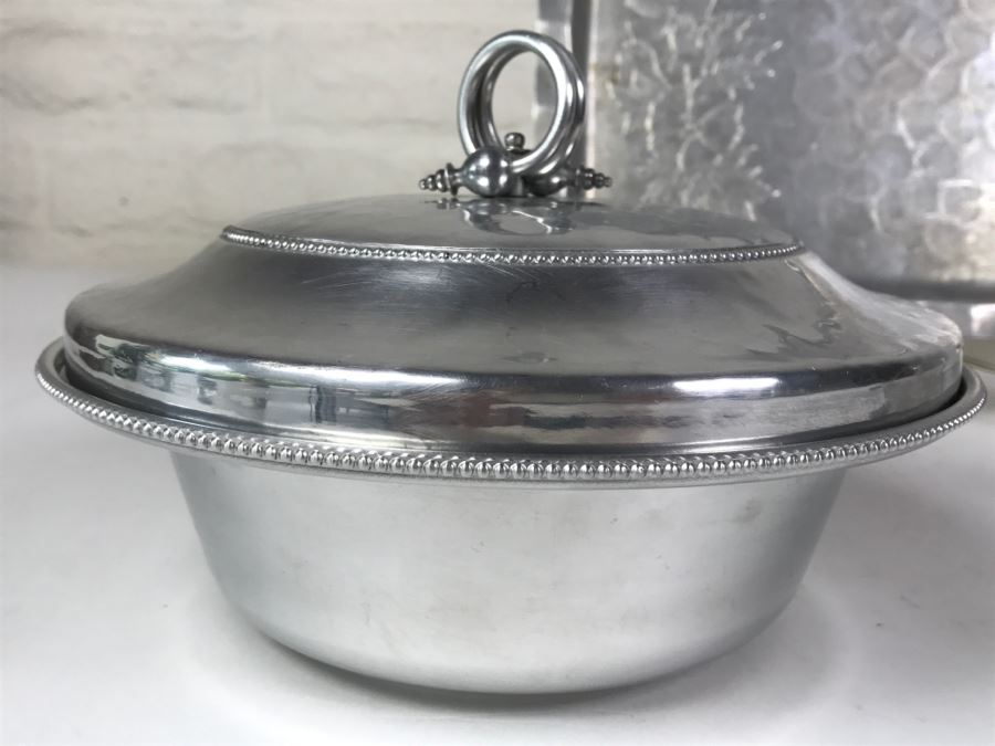 Hammered Aluminum Lot Including Stunning B W Buenilum Covered Dish [Photo 4]