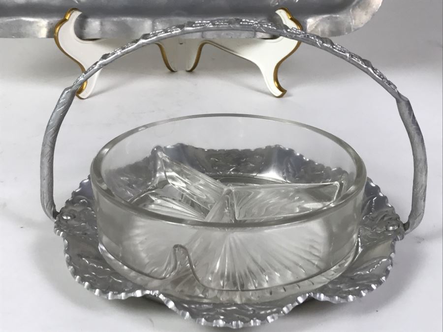 Hammered Aluminum Lot Including Stunning B W Buenilum Covered Dish [Photo 10]
