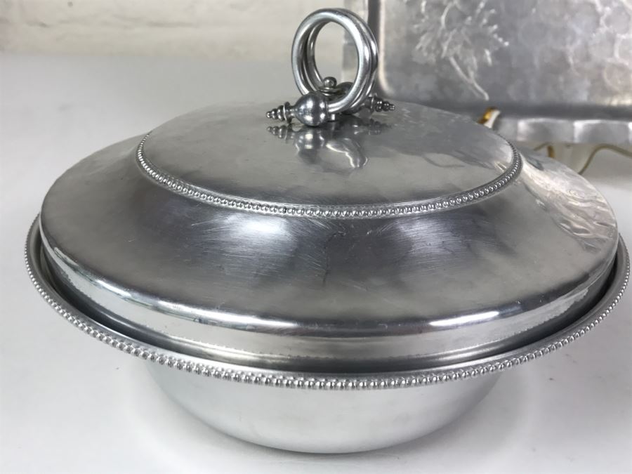 Hammered Aluminum Lot Including Stunning B W Buenilum Covered Dish [Photo 3]