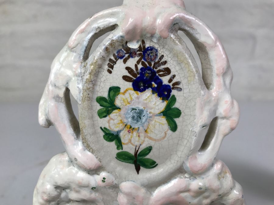 Vintage Hand Painted Porcelain Italian Inkwell Set Shabby Chic [Photo 14]