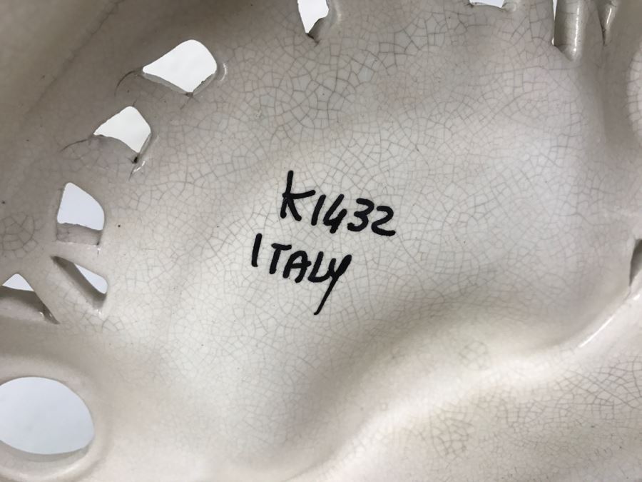 Vintage Hand Painted Porcelain Italian Inkwell Set Shabby Chic [Photo 13]