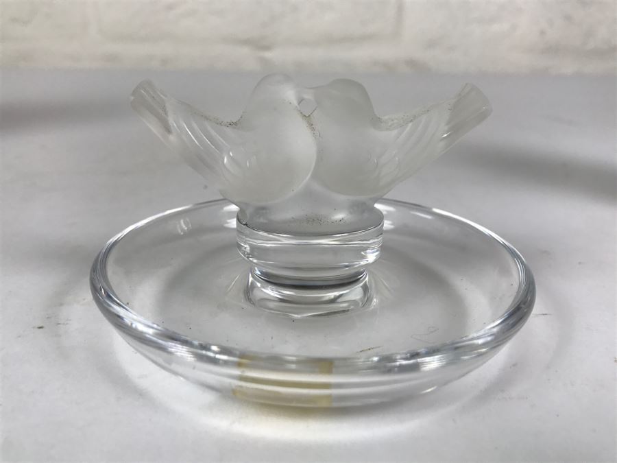 Lalique Lovebirds Pintray Signed With Box [Photo 5]