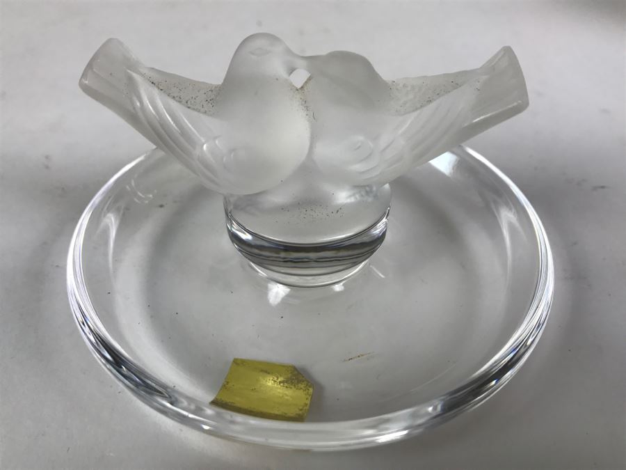 Lalique Lovebirds Pintray Signed With Box [Photo 9]
