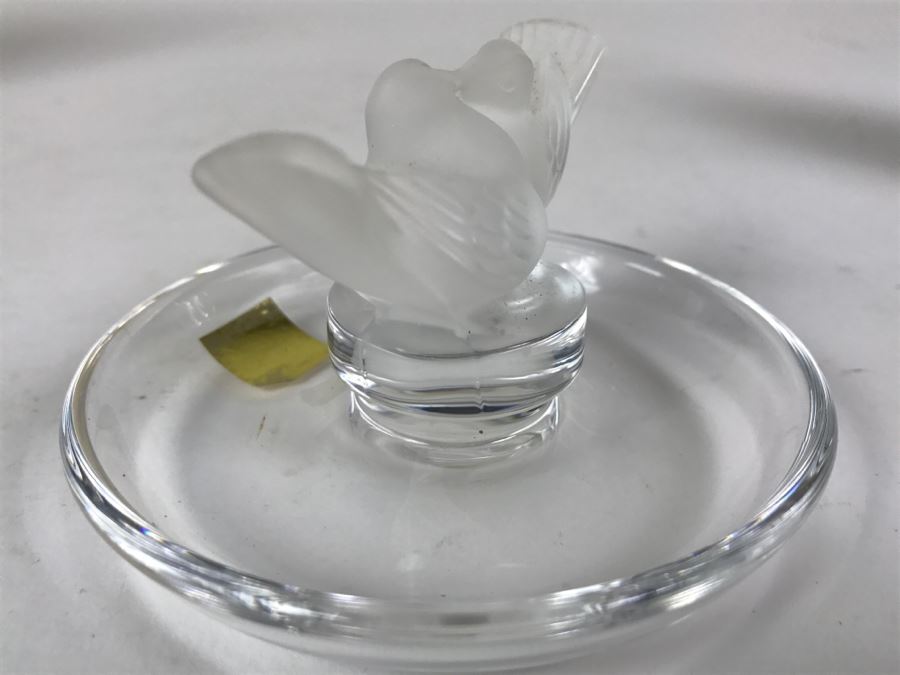 Lalique Lovebirds Pintray Signed With Box [Photo 8]