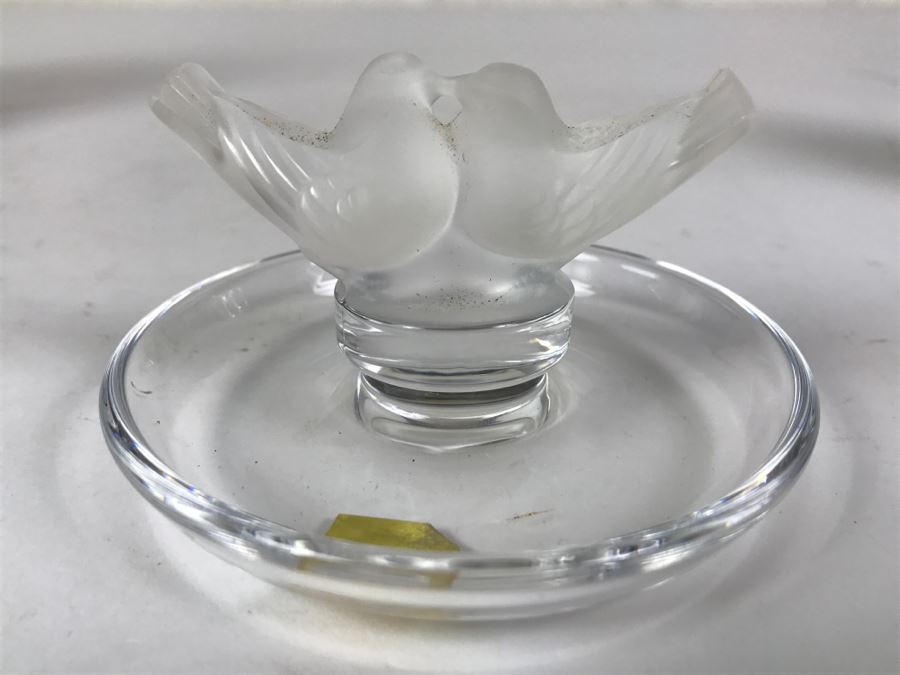 Lalique Lovebirds Pintray Signed With Box [Photo 10]