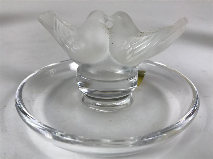 Lalique Lovebirds Pintray Signed With Box [Photo 7]