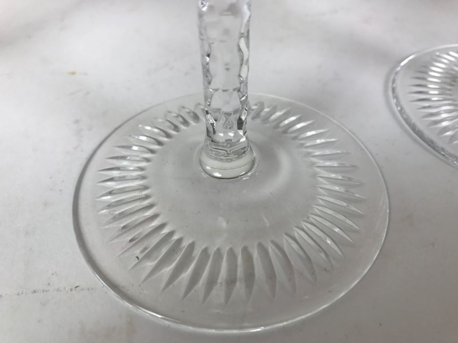 Set Of 4 Ruby Red Cut Crystal Glasses Stemware Signed [Photo 12]