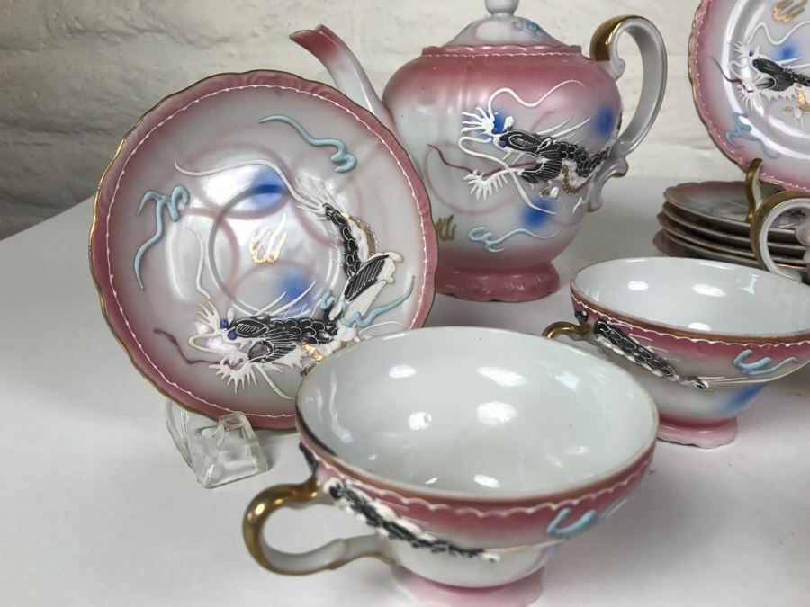 Japanese Dragonware Moriage Tea Service ~ 22 Pieces [Photo 4]