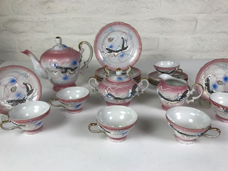 Japanese Dragonware Moriage Tea Service ~ 22 Pieces [Photo 3]