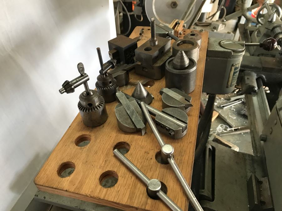 DELTA ROCKWELL Industrial Lathe With Attachments, Cutters And Everything In Drawer And On Lathe [Photo 20]